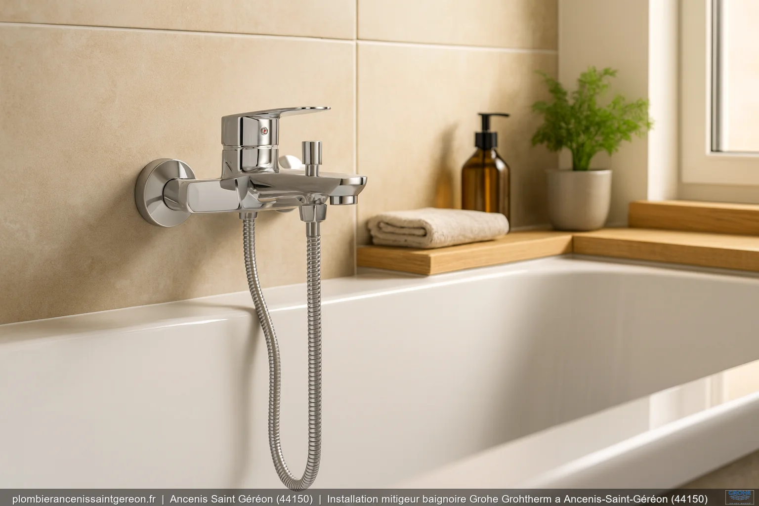 Installation mitigeur baignoire Grohe Grohtherm a Ancenis-Saint-Géréon (44150)