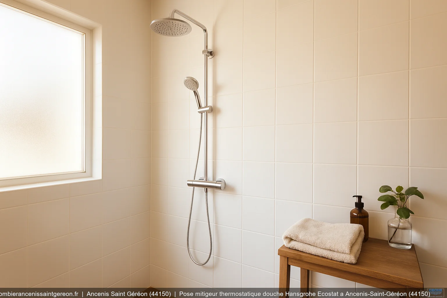 Pose mitigeur thermostatique douche Hansgrohe Ecostat a Ancenis-Saint-Géréon (44150)