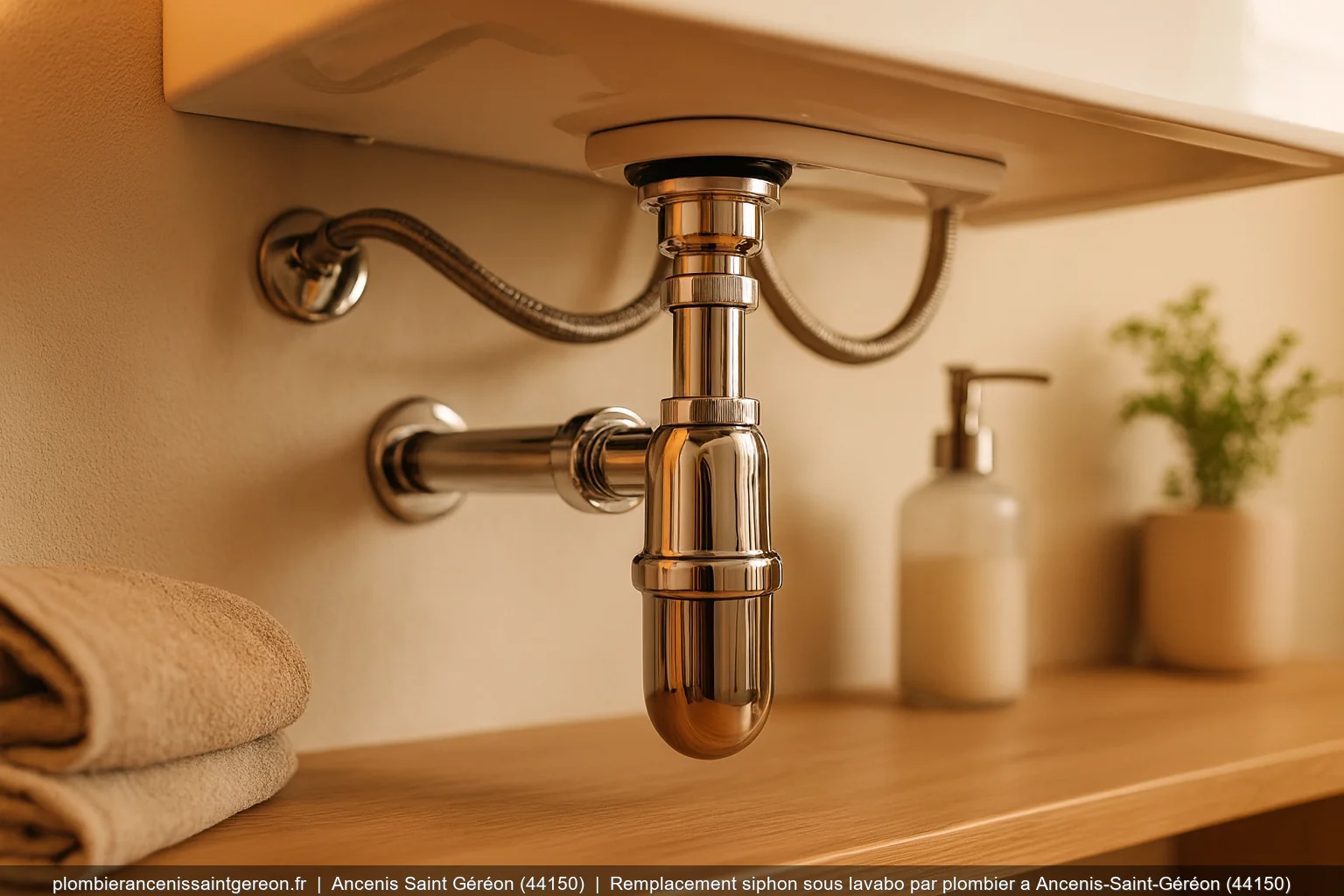 Remplacement siphon sous lavabo par plombier a Ancenis-Saint-Géréon (44150)